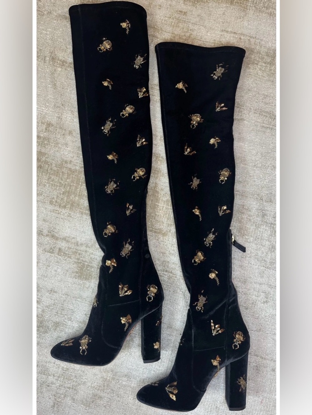 IN SEARCH OF~ wanting to purchase Aquazzura black velvet Fauna OTK Boots 5,5.5,6